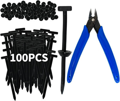 100-Pack Heavy-Duty Self-Locking Nylon Cable Ties with Flush Cutter Included Uni