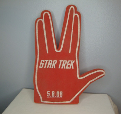 Star Trek Movie 2009 Foam Finger Promo Spock Vulcan Salute Live Long & Prosper