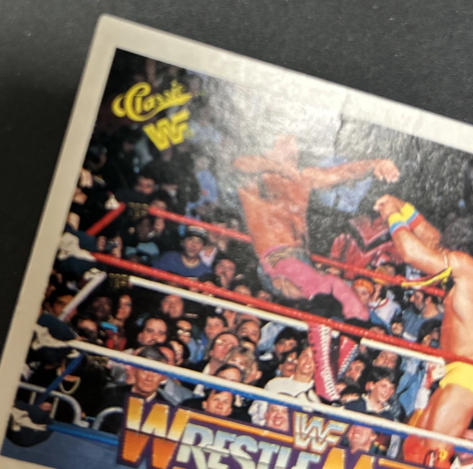 1990 Classic WWF Wrestle Mania V Ultimate Warrior Ravishing Rick Rude 104 Crease - Image 2 of 4