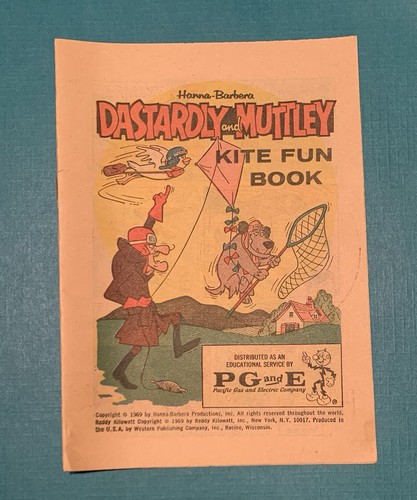 1969 VTG DASTARDLY & MUTTLEY Kite Fun Book PG& E Reddy Kilowatt Comic