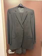 Joseph A. Bank Signature Gold Wool Pinstripe Suit 42L Jacket 36W Pants Gordon