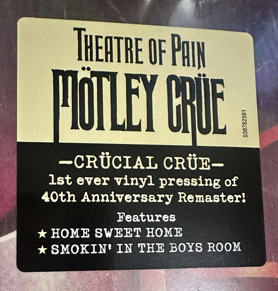 Motley Crüe Theatre Of Pain 40th Anniversary Remaster 2022 Reissue Sealed Vinyl - Image 3 of 4