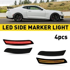 4X LED Side Marker Light Smoked Front Lens Rear 2016-2022 FOR Chevrolet Camaro