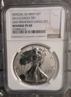 2012-S American Silver Eagle Reverse Proof  NGC PF69 -San Francisco Eagle Set