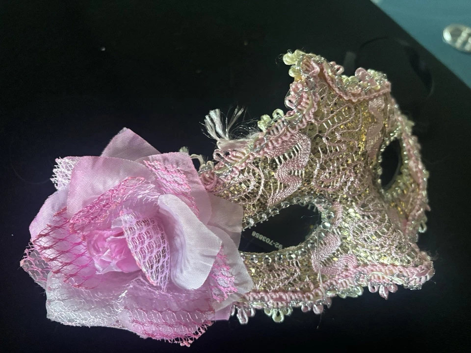 Pink Costume Halloween Masquerade Mask for Women Men Sexy Halloween USA Free - Image 4 of 4