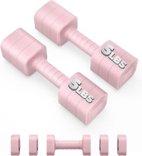 Adjustable Dumbbell Set of 2, 2.2-10LB Adjustable Weight Set, Anti-Slip Handle,