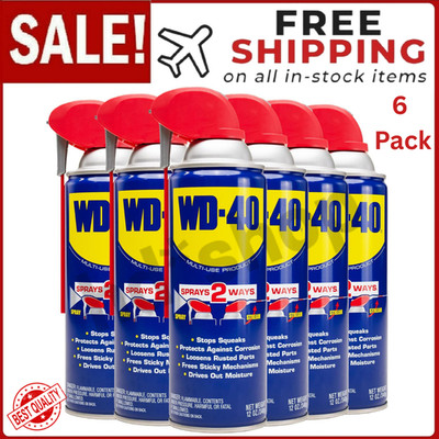 WD-40 Original Formula Multi-Use Product with Smart Straw Sprays 2 Ways,12oz 6Pk