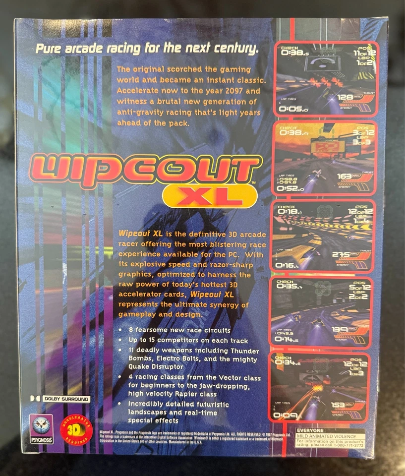 Wipeout XL - PC - Big Box - New / Sealed - Windows - Hard to Find, Rare, NTSC - Image 2 of 4