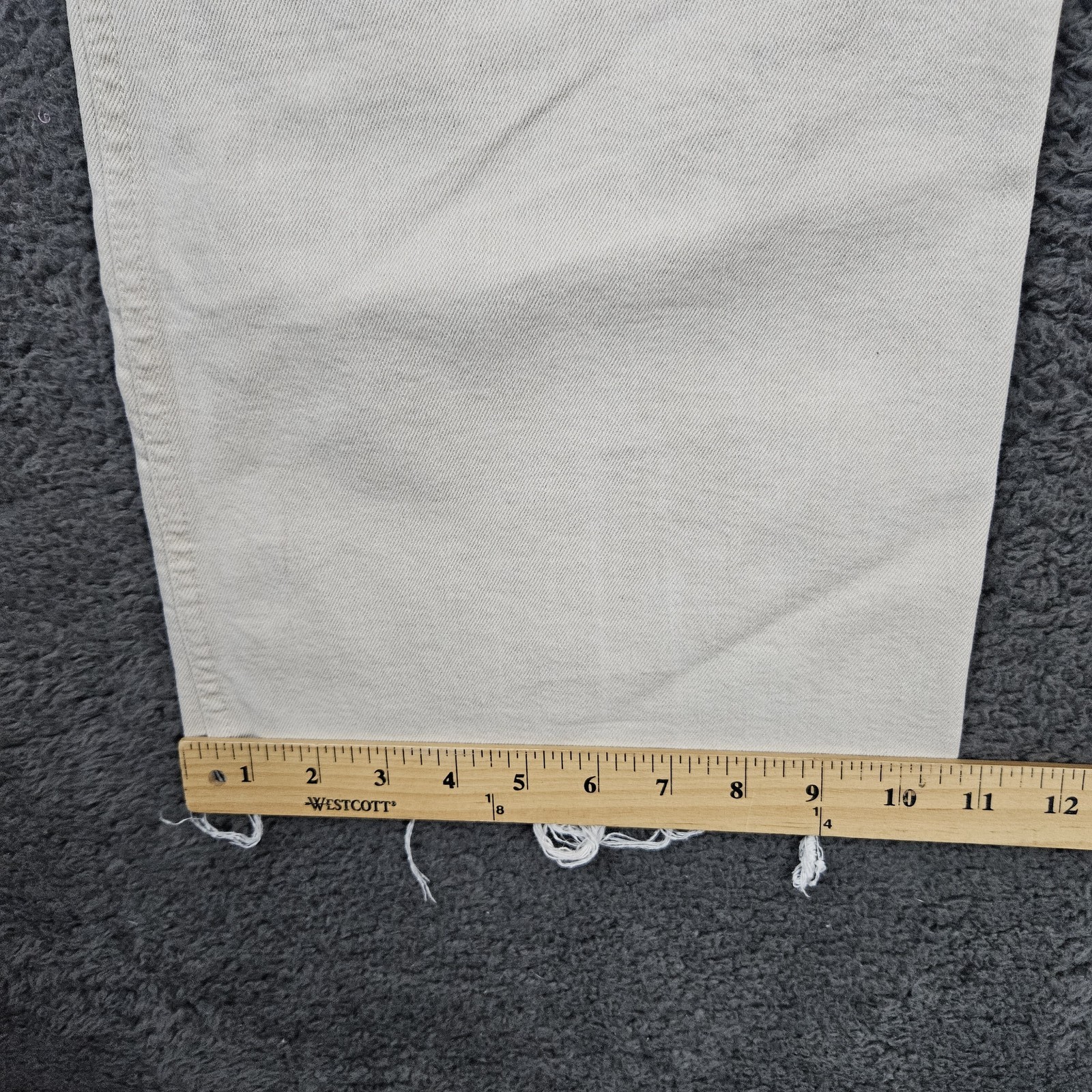 Zara Pants Womens Sz 2 Off White Marine Straight Wide Leg Frayed Hem Modern thumbnail 5