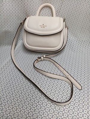 Kate Spade New York Puffy Top Handle or Crossbody Bag Purse Ivory 7.5''X6.5''X3''