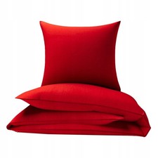 Baumwoll-bettwäsche 140x160 70x80 Reißverschluss Rot Hochwertig