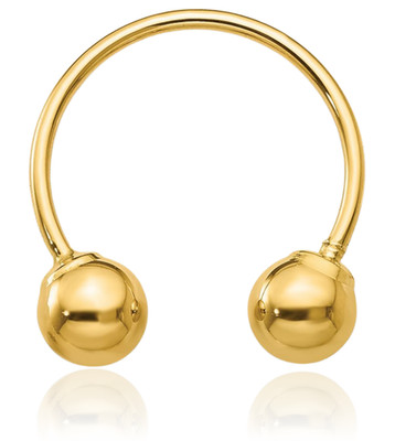 14K massive Gelbgold kleine Perlen Kugel Creolen 12mm 1/2 Zoll Riegel hinten,