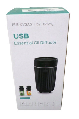 Puurvsas by Homasy Mini Portable USB Essential Oil Diffuser Desk Car 60ml