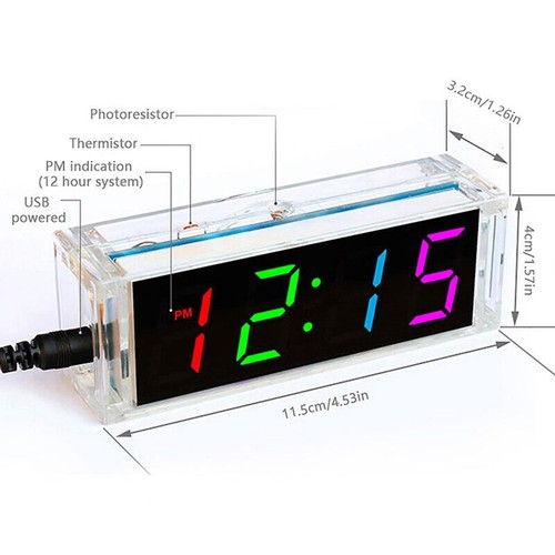 Build Your Own Clock DIY Kit with 4 Digit Display and Temperature Measurement - Afbeelding 6 van 17