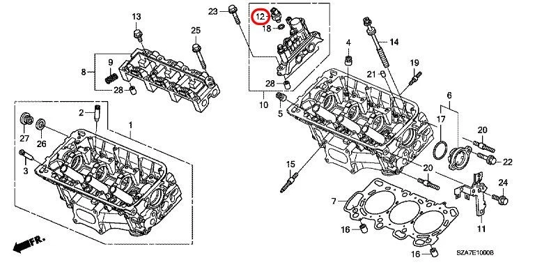 Interruptor de presión de aceite de motor Honda OEM 37240-R70-A04 para Acura Foto 3 de 4