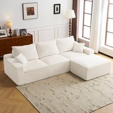 "110" L-Shaped Sectional Sofa, Full-Compression 3-Seater Cloud Couch with Chaise