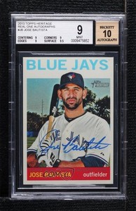 2013 Topps Heritage Real One Auto Jose Bautista #ROA-JB BGS 9 MINT Auto