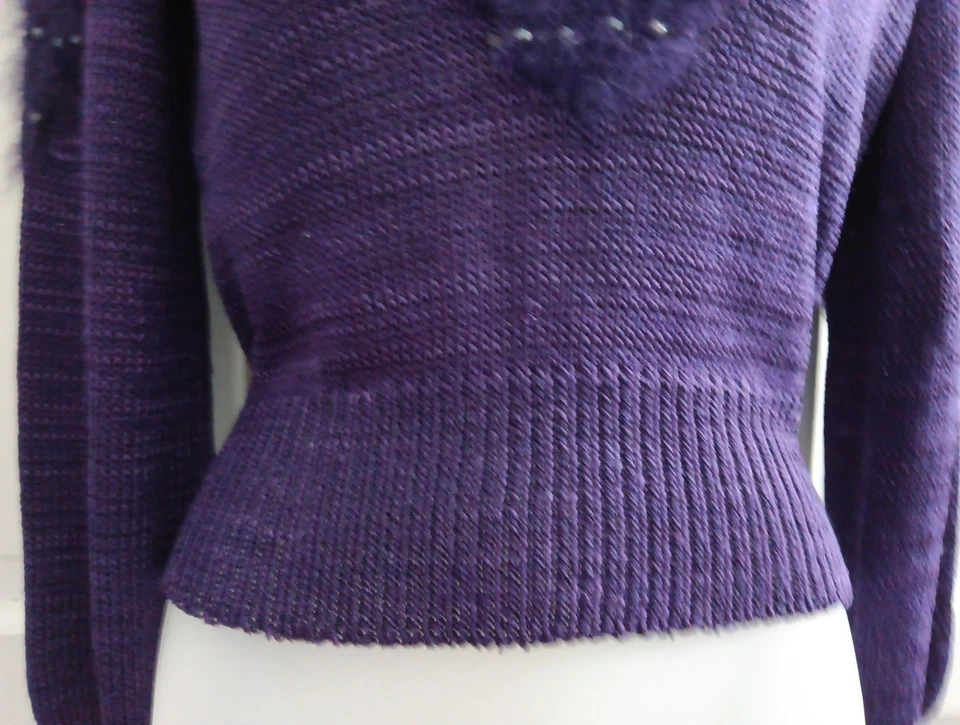 Suéter De Colección 1980 Lana Angora Ms. Kipps NY París 34 Pecho Pequeño Agujero en la Espalda Foto 3 de 4