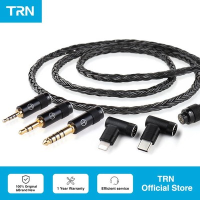 TRN T2 Pro16 Core Earphones Silver Plated HIFI Upgrade Cable 2.5 5-pin/3.5/4.4/T