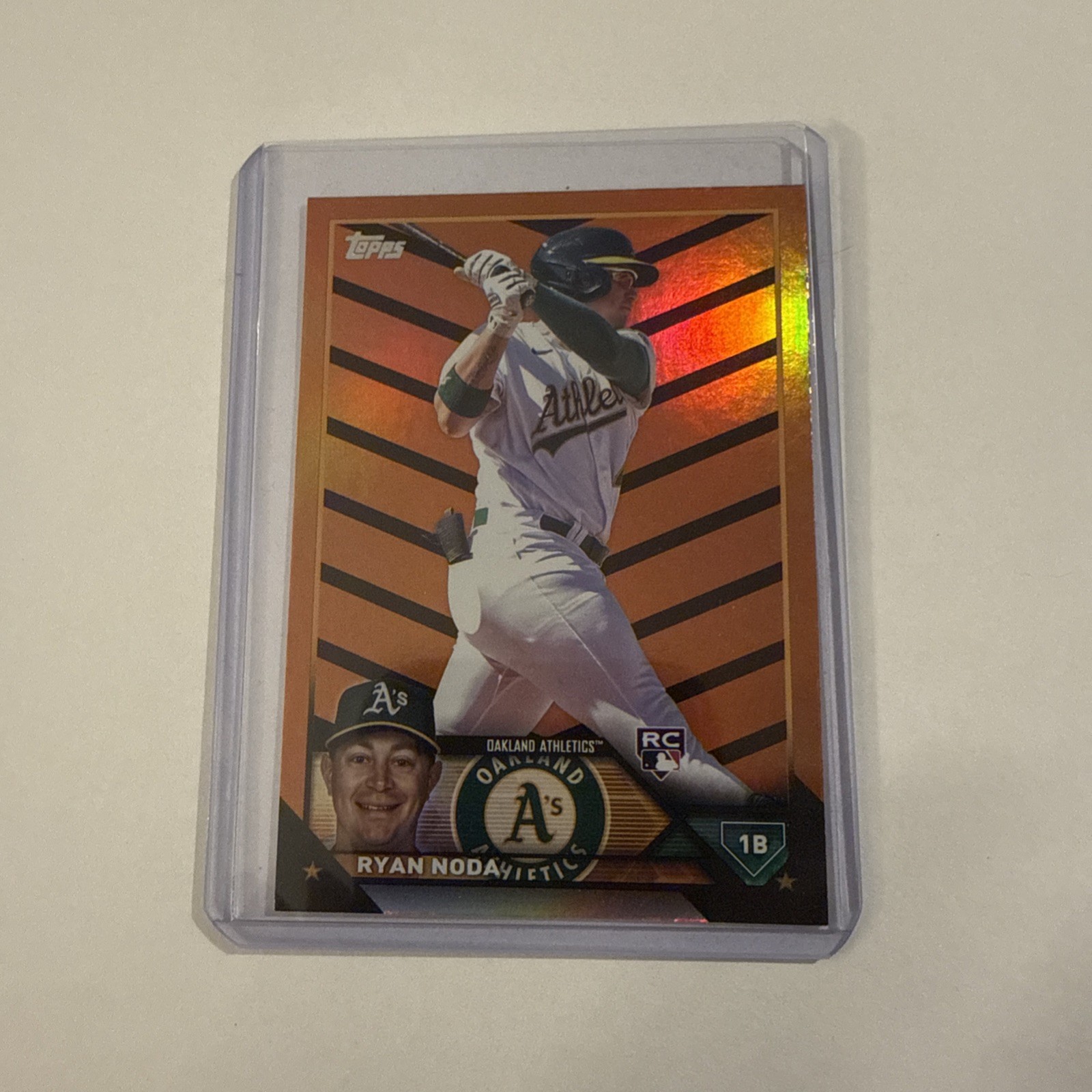 Ryan Noda 2023 Topps Update #US75 Orange and Black Foil Oakland Athletics