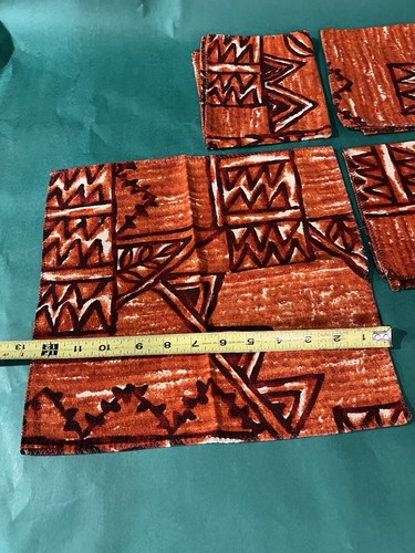 Vintage MCM Hawaiian Barkcloth Tiki Bar Napkins Set of 6 - Picture 7 of 9