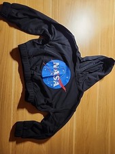 NASA Logo Black Pullover Hoodie H M,Size 8-10 Girls US ,with Slight Pilling
