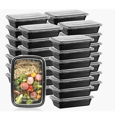 50 Pack 28 Oz Meal Prep Containers Reusable Food Storage Disposable Plastic