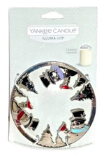 YANKEE CANDLE Snowman with Red  Birds & Trees Illuma-Lid Jar Topper  ~ FREE SHIP