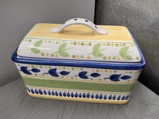Gibson Designs Everyday Housewares Clarisse 13” Bread Box Ceramic Multicolor