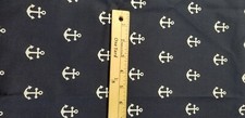 Nautical anchor navy quiting fabric by the yard cotton 36" x 44" wide