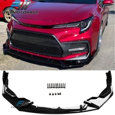 Fit 20-24 Toyota Corolla SE XSE C Style PP Gloss Black Front Bumper Lip Splitter