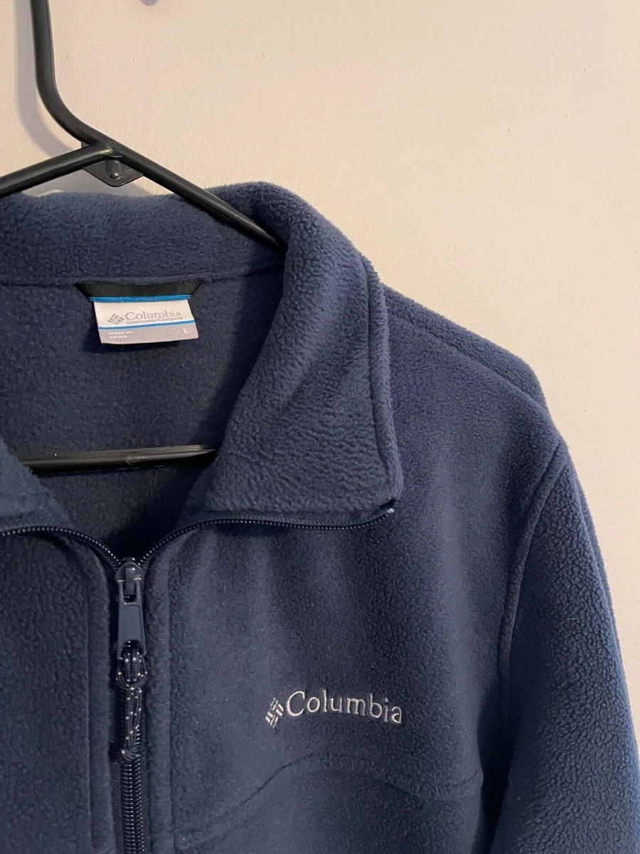 Columbia Sportswear Navy Blue Full Zip Polyester Fleece Jacket - Men's  Large L