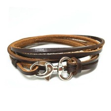 Brown Leather Wrap Bracelet , Unisex Leather Cuff