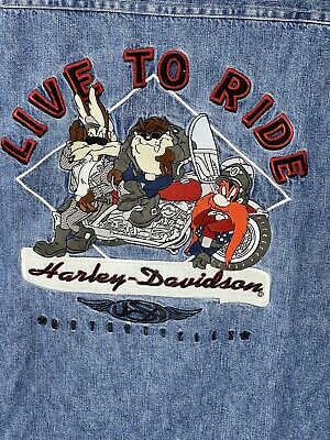 Harley Davidson TAZ Live to Ride Looney Tunes Denim Warner Harley Davidson TAZ Live to Ride Looney Tunes Denim Warner
