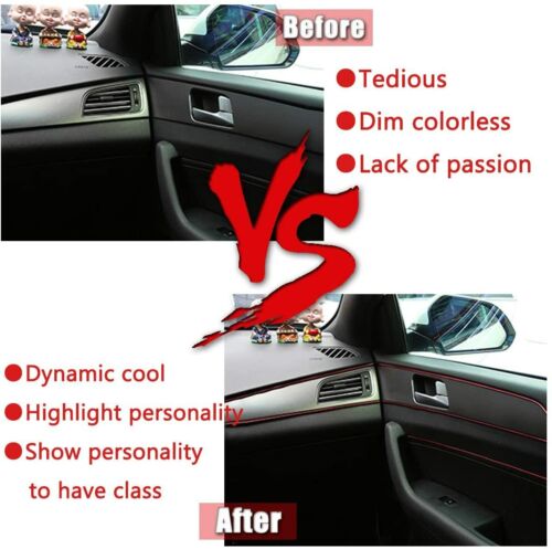 Red Car Interior Moulding Trim 5M Line Sticker Film Strip Decoration Gap Fillers - Bild 9 von 12