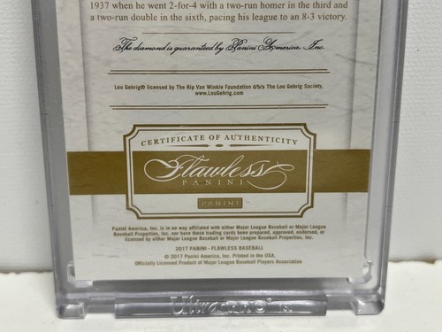 Lou Gehrig 2017 Flawless Baseball #ed 3/4 Diamond Encased RARE - Picture 6 of 9