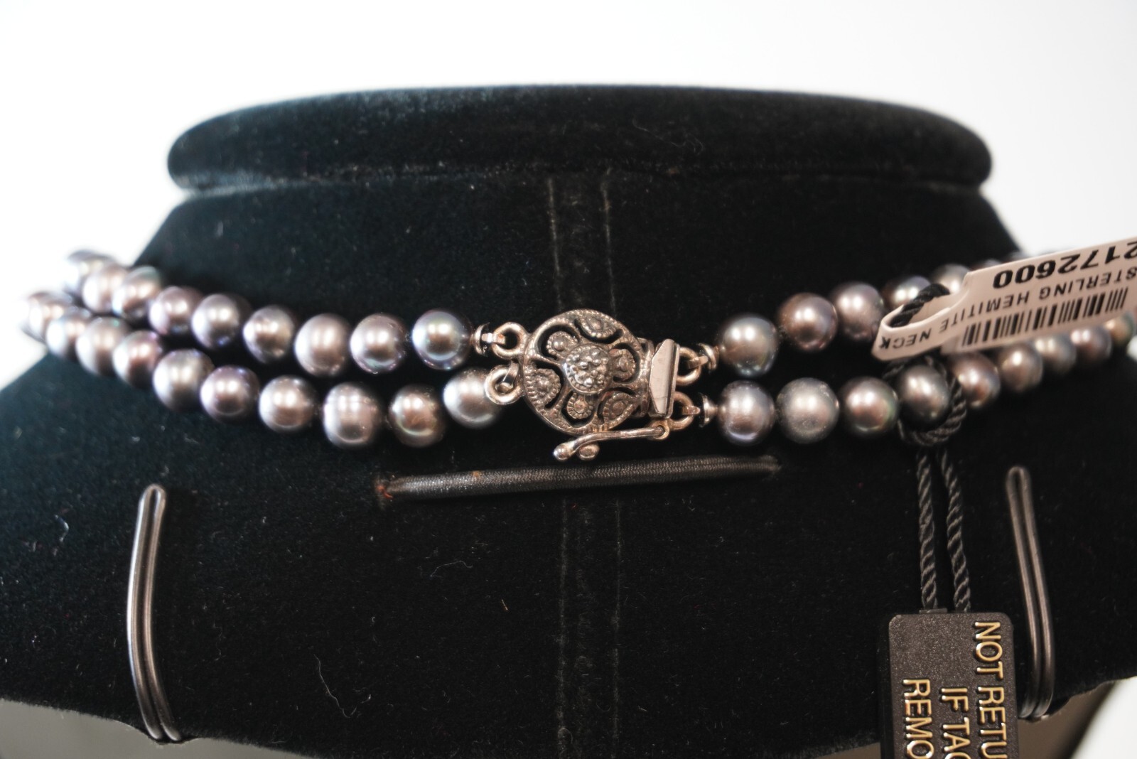 Sterling Silver Double-Strand Hematite Necklace - image 4