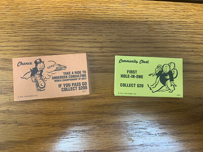 Monopoly Game Replacement Community Chest/Chance Cards Golf Edition 1996