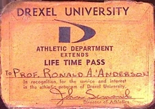 Drexel University Athletic Department Life Time Pass Vintage Collectible