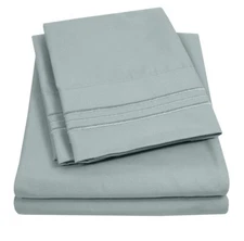 Sweet Home 1800 Series 3 Pc Bed Sheets Extra Soft Deep Pockets Slate Twin XL