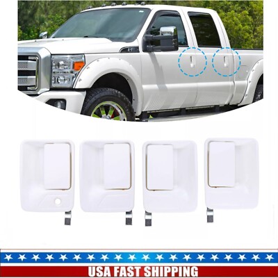 For 1999-2016 FORD SUPER DUTY F250 F350 4x Front & Rear Door Handle Oxford White