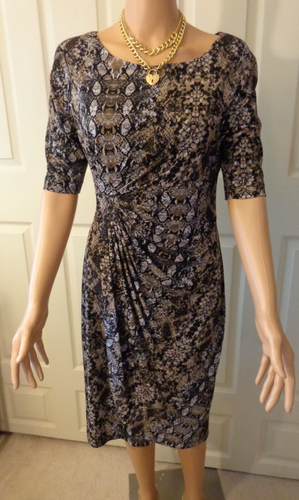 Connected Apparelđź’—Animal Print Knee Length Sheath Stretch Dressđź’—Sz 6 - Picture 2 of 7