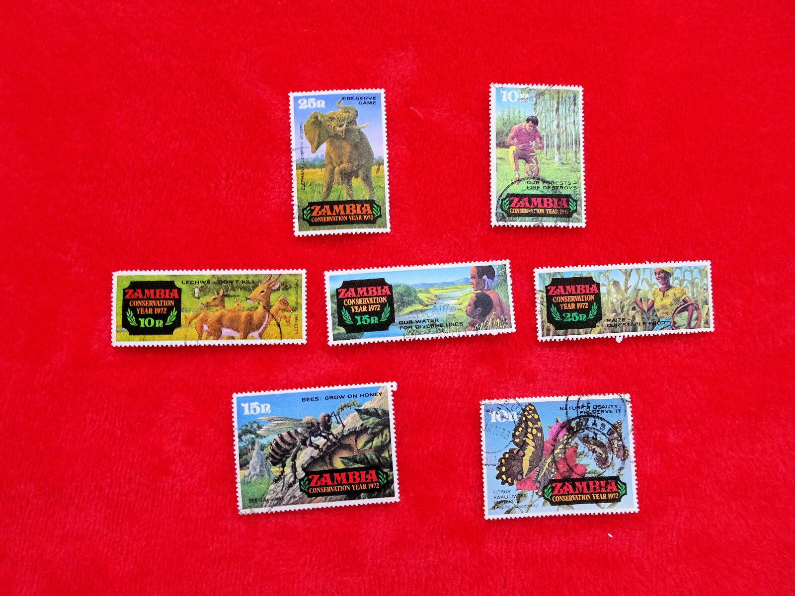STAMPS ZAMBIA 1972 ZAMBIA CONSERVATION YEAR 7 STAMPS eBay