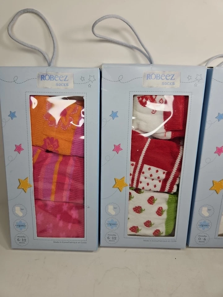 Lote De 4 Nuevos Calcetines Infantiles Robeez Orgánicos O-12 MO Foto 2 de 4