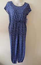 NWT WONDERNATION Girls SS Floral Jumpsuit Size: L 10 - 12 