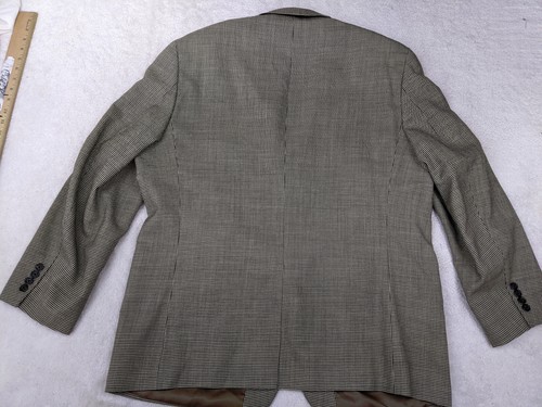 American Living Men 48R Black White Houndstooth 100% Wool Blazer Jacket 2 Button - Picture 10 of 16