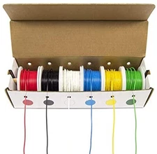 ELECTRONIX EXPRESS Hook Up Wire Kit 22 Gauge Tinned Copper 6 rolls 25ft per roll