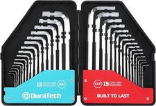 30PCS Hex Key Wrench Set Long Short Arm Allen Hex Wrench Set SAE Metric