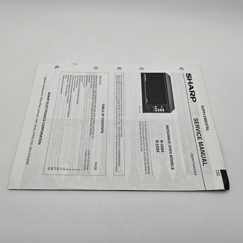 OEM Sharp Service Manual for Microwave Oven Models R-4X84 R-5X84 VTG Electronics - Picture 5 of 10