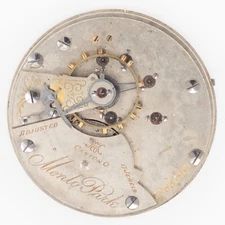 Hampden Railroad Grade Menlo Park 18-Size 17-Jewel Antique Pocket Watch Movement